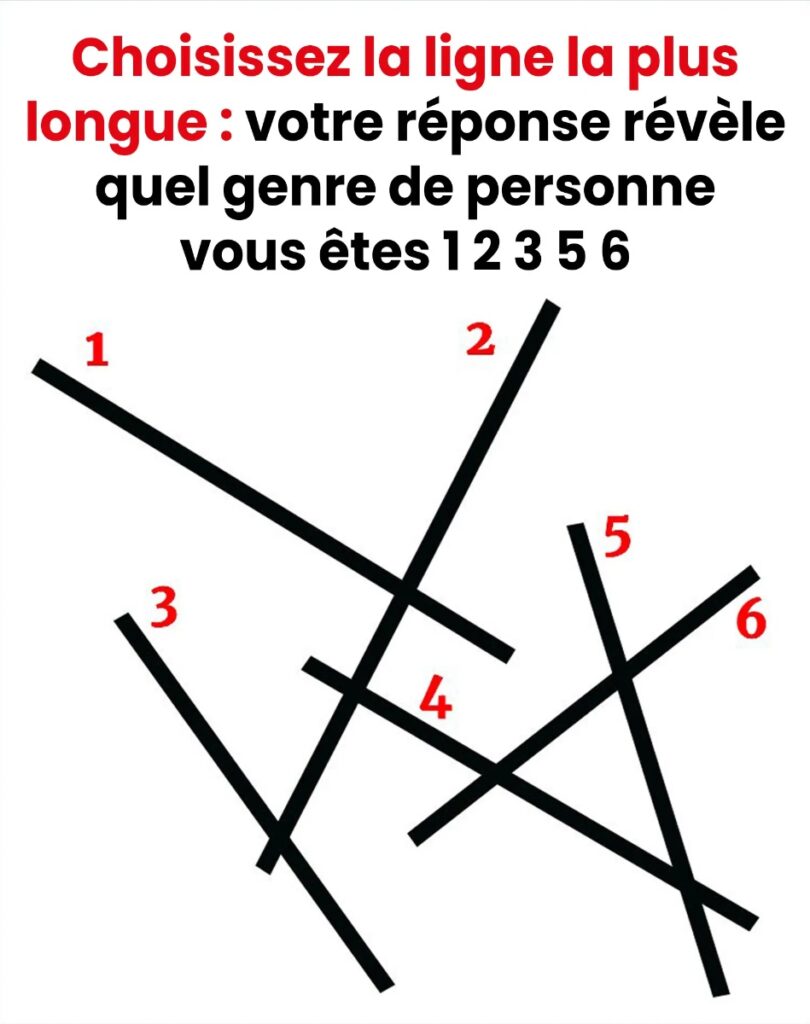 Choisissez la ligne la plus longue, votre réponse révèle le type de personne que vous êtes