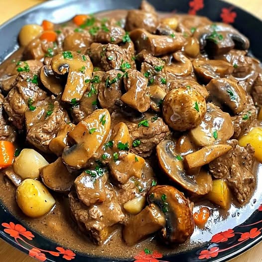 Ragoût de Bœuf Mijoté au Vin Rouge et Légumes – Fondant