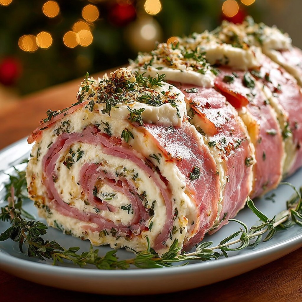 Bûche jambon – fromage à tartiner et fines herbes