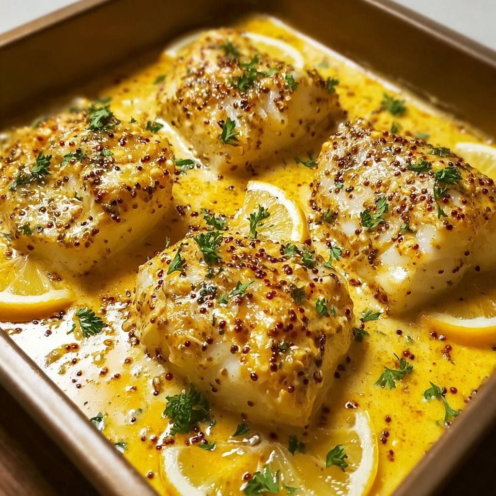 Cabillaud four moutarde citron