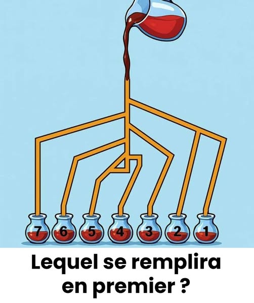Énigme visuelle : quel vase se remplira en premier sous le jet d’eau ?