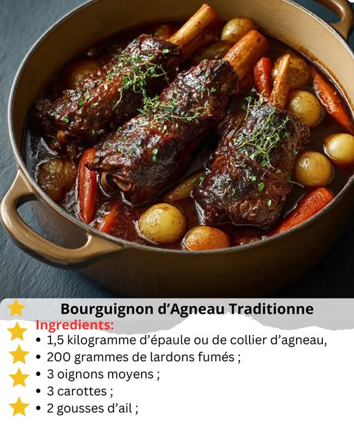 Bourguignon d’Agneau Traditionnel –