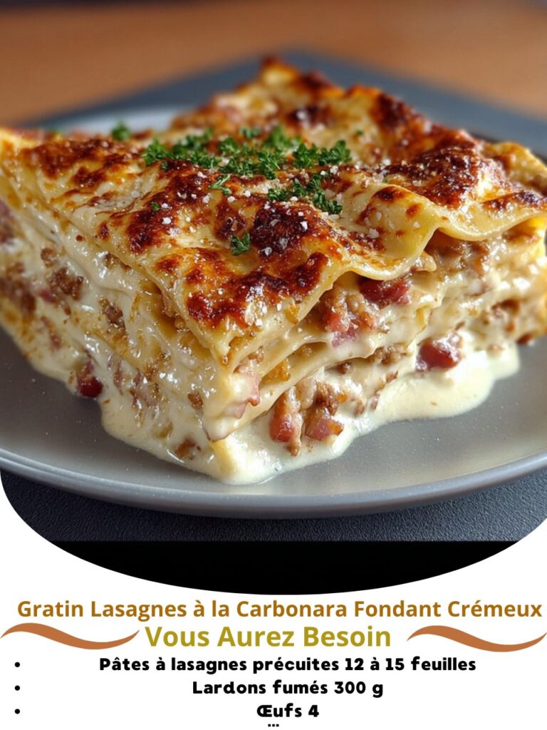 Gratin-Lasagnes à la Carbonara : Fondant, Crémeux, Irrésistible